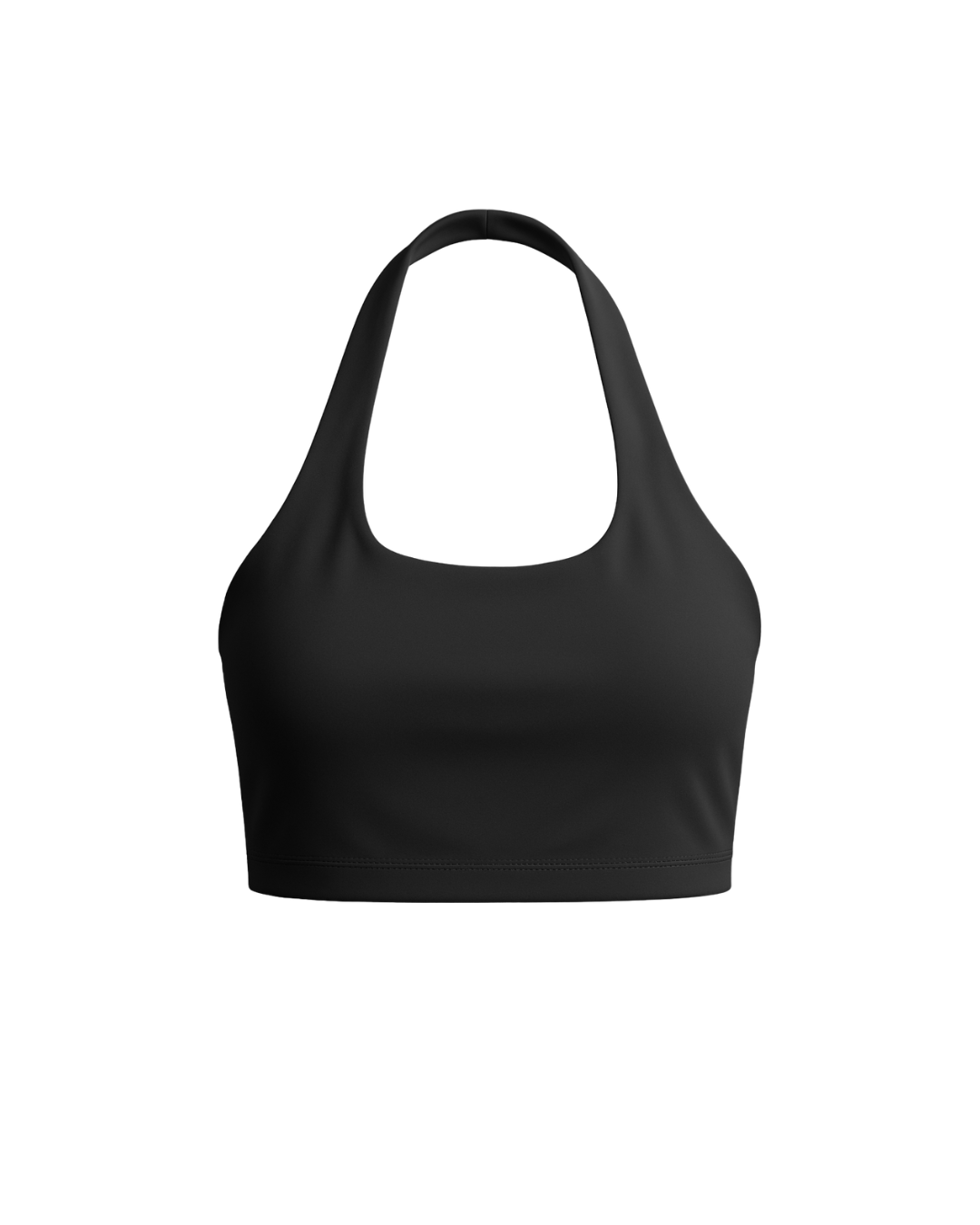 Black sports bra on a white background