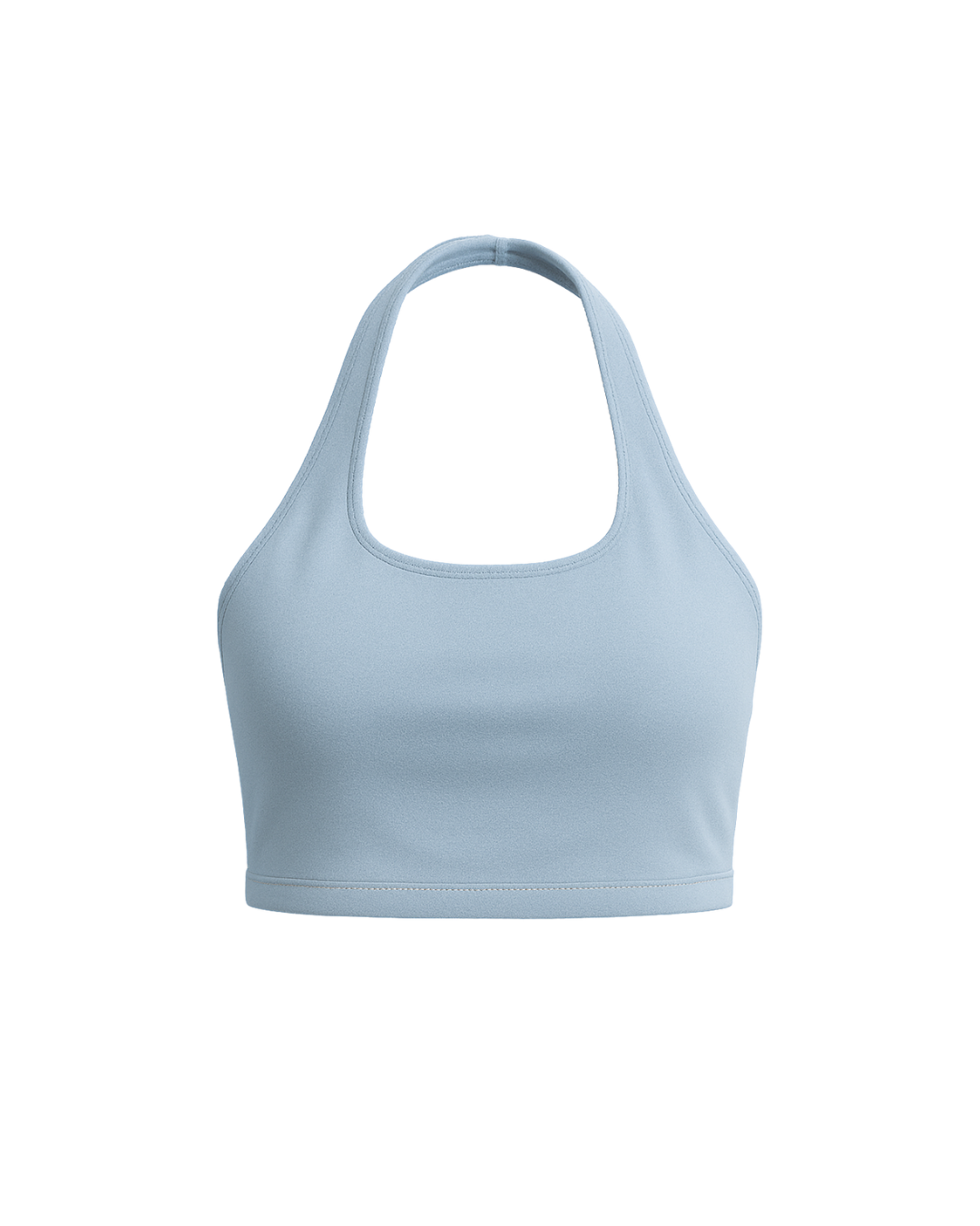 Light blue sports bra on a white background